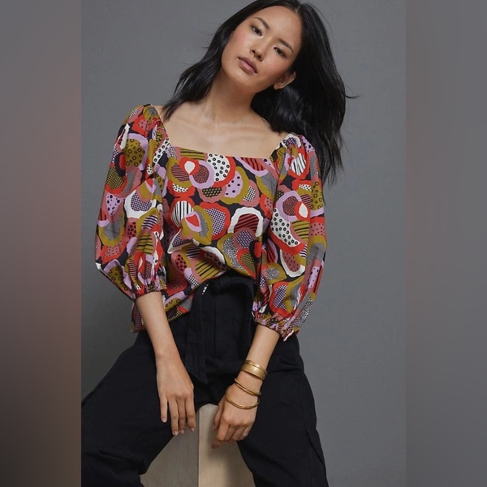 Porridge by Anthropologie Patterned Women's Top